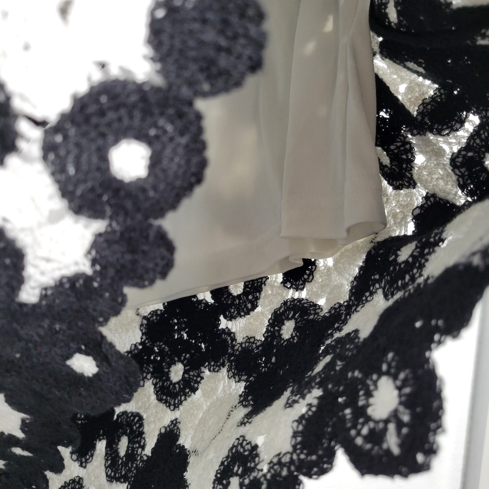 Avec Les Filles NWT Crochet Skirt In Black White Size XL/XXL - Picture 5 of 9